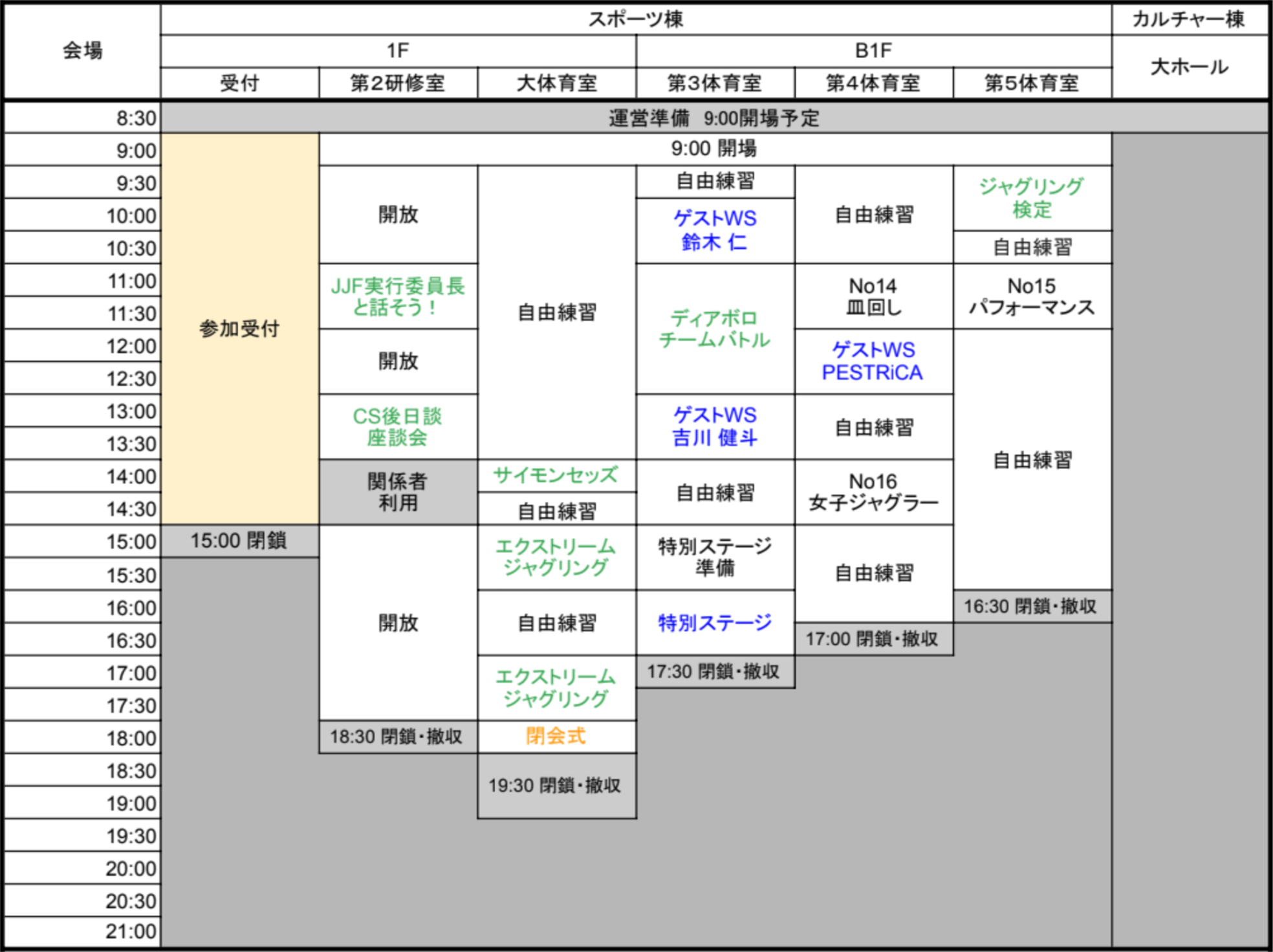 JJF2022 3日目スケジュール